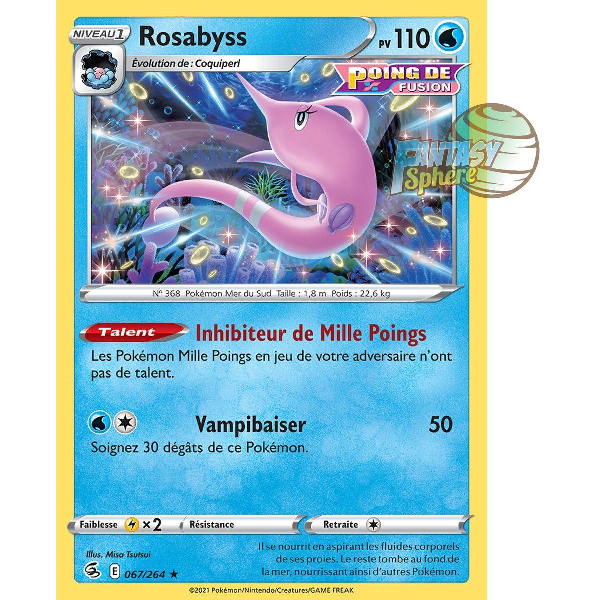 Rosabyss - Rare 67/264 - Epee et Bouclier 8 Poing de Fusion