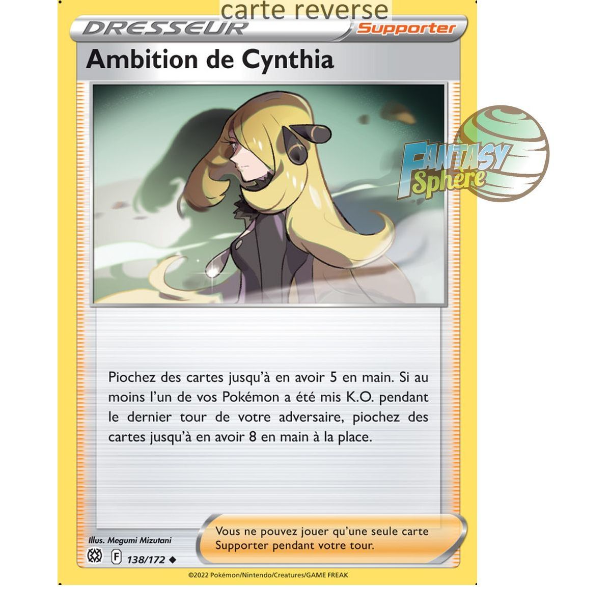 Item Ambition de Cynthia - Reverse 138/172 - Epee et Bouclier 9 Stars Etincelantes