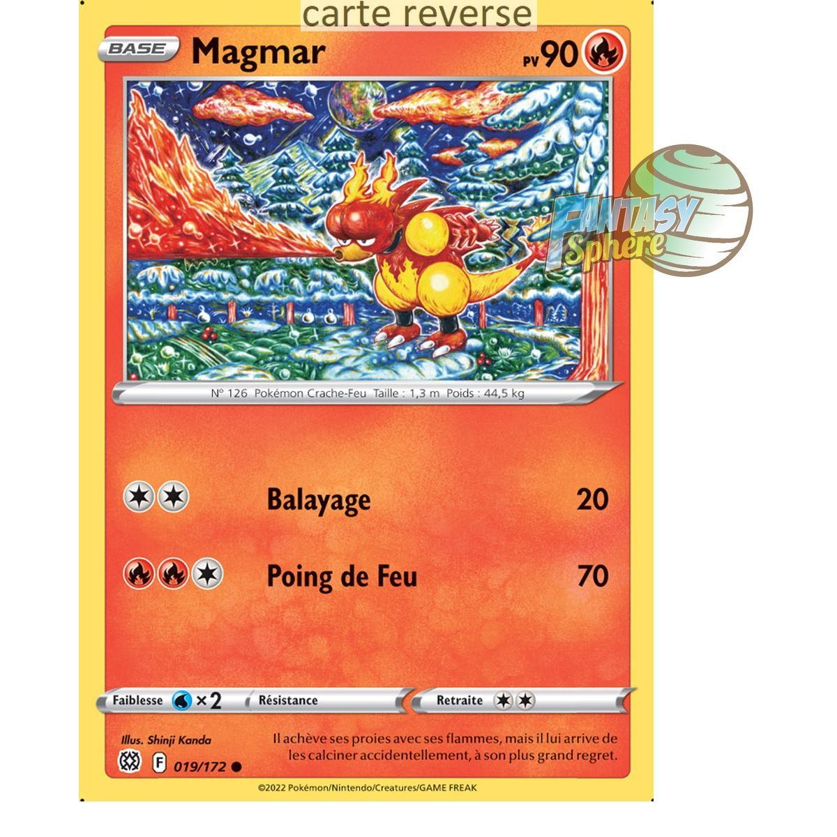 Magmar - Reverse 19/172 - Epee et Bouclier 9 Stars Etincelantes