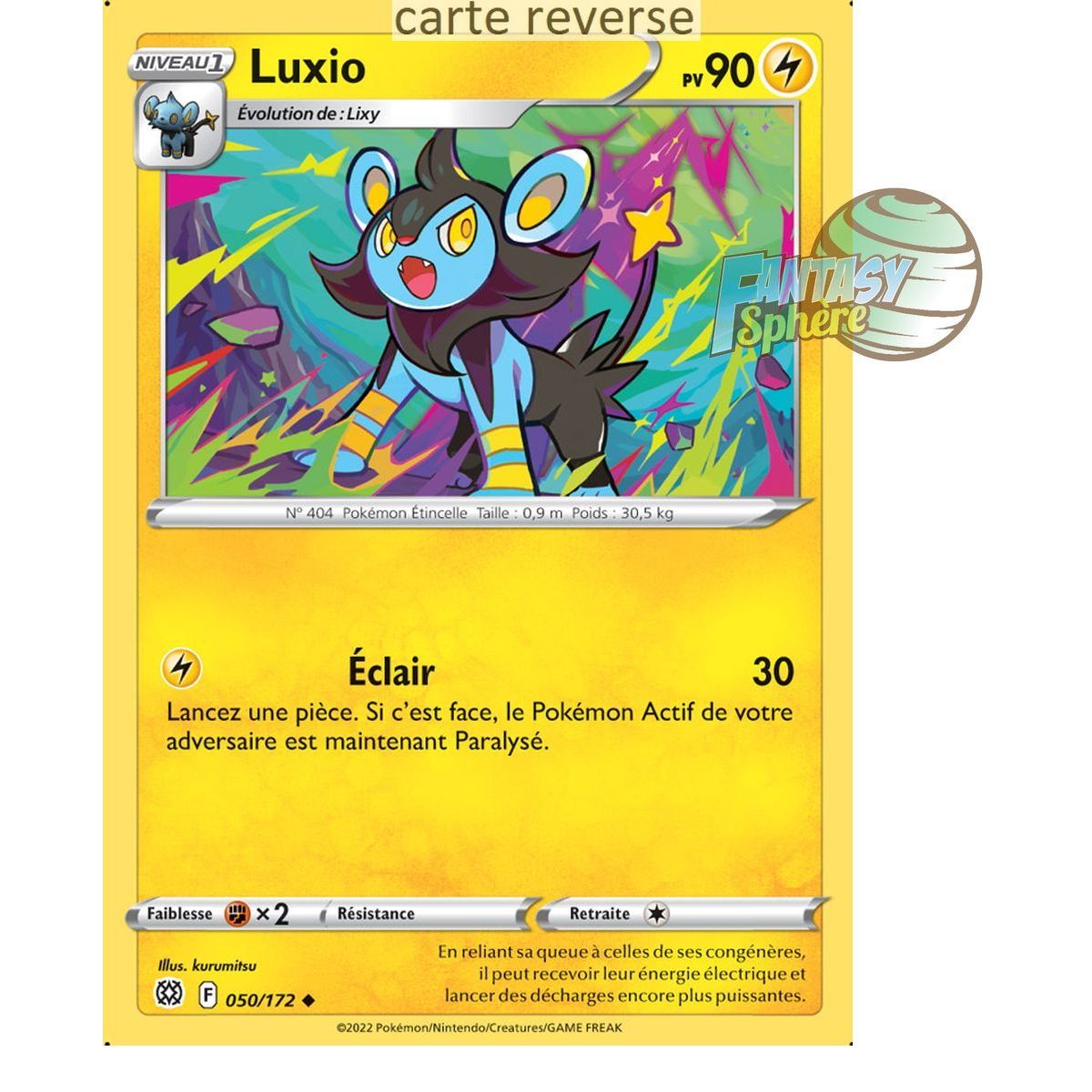 Luxio - Reverse 50/172 - Epee et Bouclier 9 Stars Etincelantes