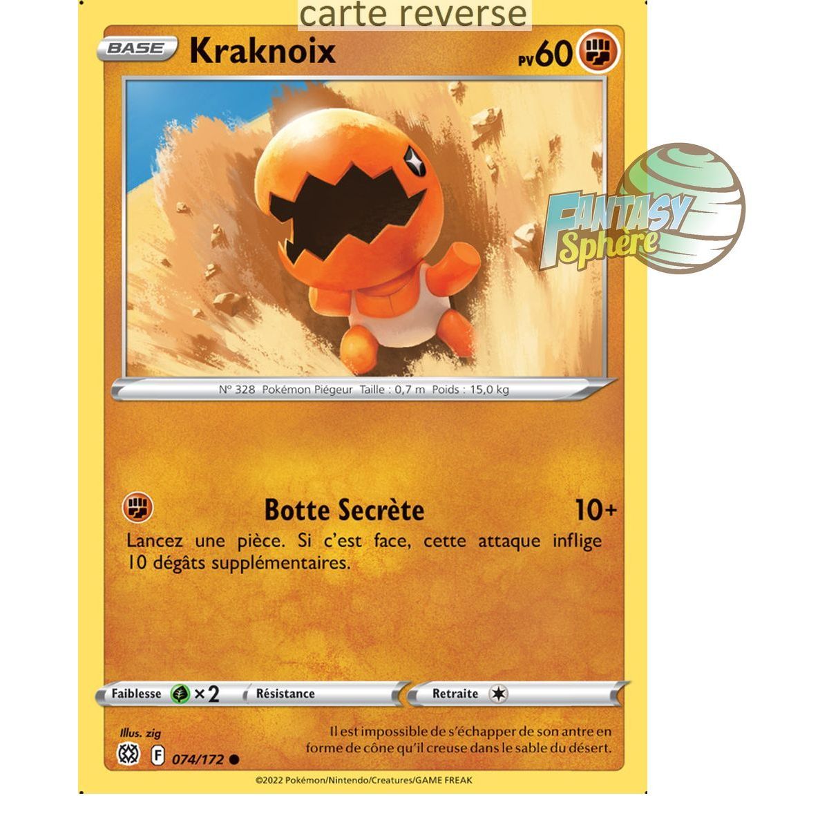 Kraknoix - Reverse 74/172 - Epee et Bouclier 9 Stars Etincelantes