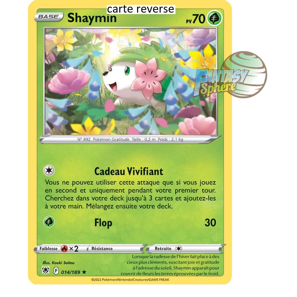 Shaymin - Reverse 14/189 - Epee et Bouclier 10 Astres Radieux