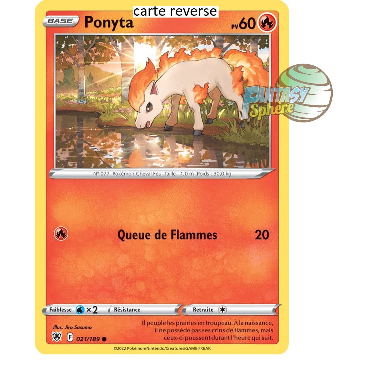 Ponyta - Reverse 21/189 - Epee et Bouclier 10 Astres Radieux