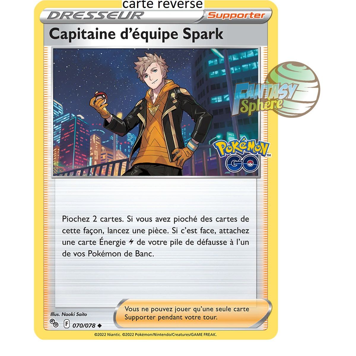 Item Capitaine d’équipe Spark - Reverse 70/78 - Epee et Bouclier 10.5 Pokemon GO