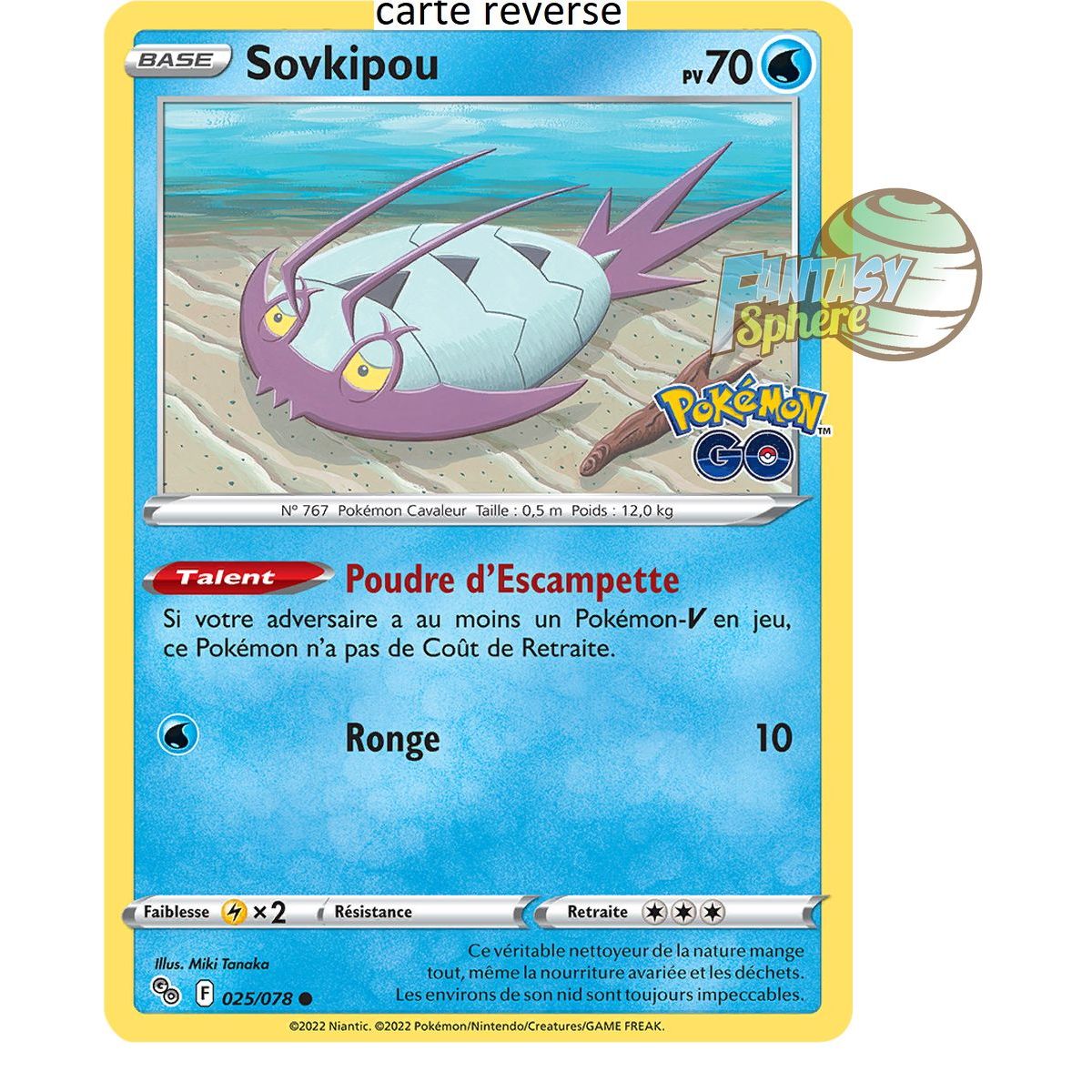 Sovkipou - Reverse 25/78 - Epee et Bouclier 10.5 Pokemon GO