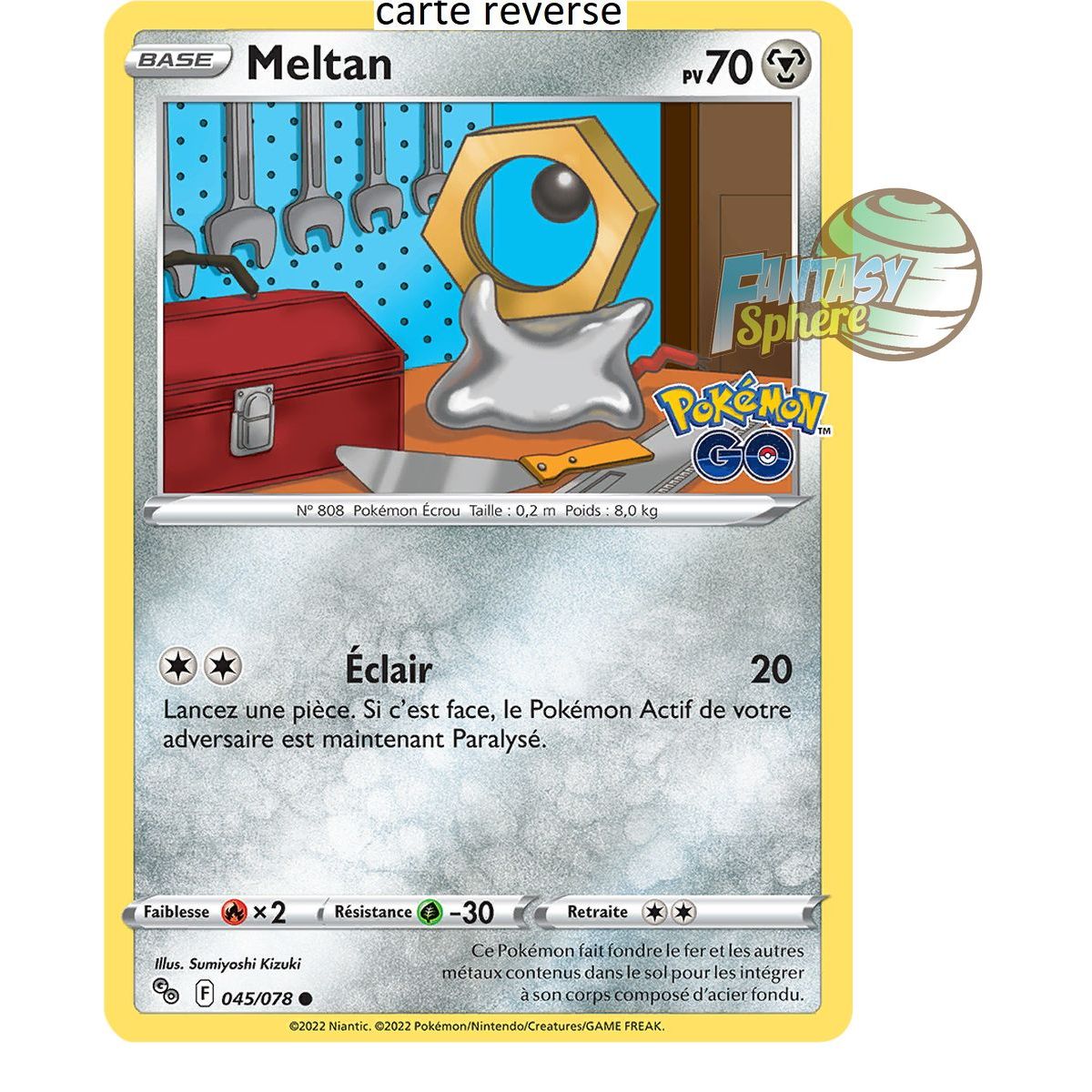 Item Meltan - Reverse 45/78 - Epee et Bouclier 10.5 Pokemon GO