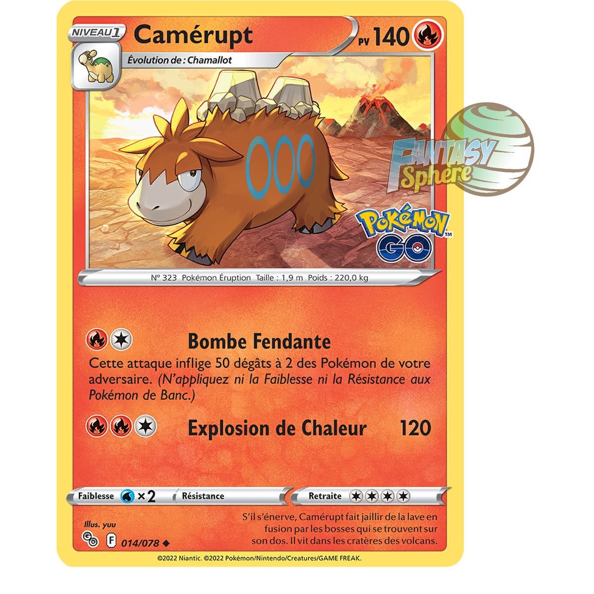 Camérupt - Peu Commune 14/78 - Epee et Bouclier 10.5 Pokemon GO