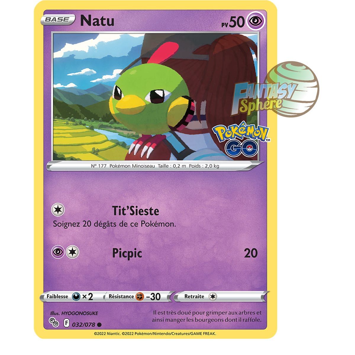 Natu - Commune 32/78 - Epee et Bouclier 10.5 Pokemon GO