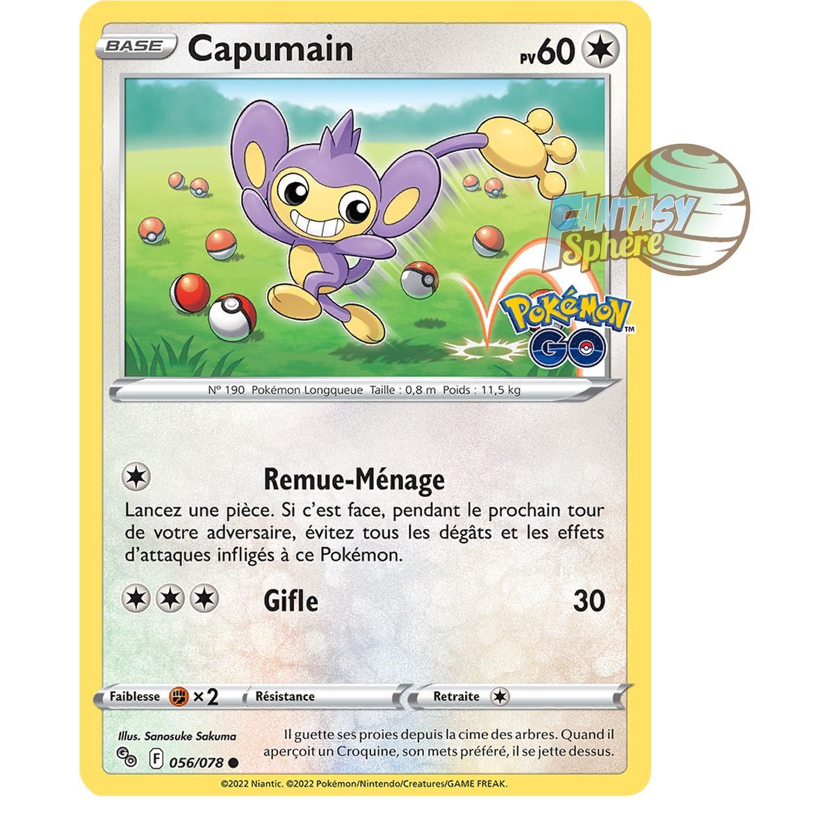 Item Capumain - Commune 56/78 - Epee et Bouclier 10.5 Pokemon GO