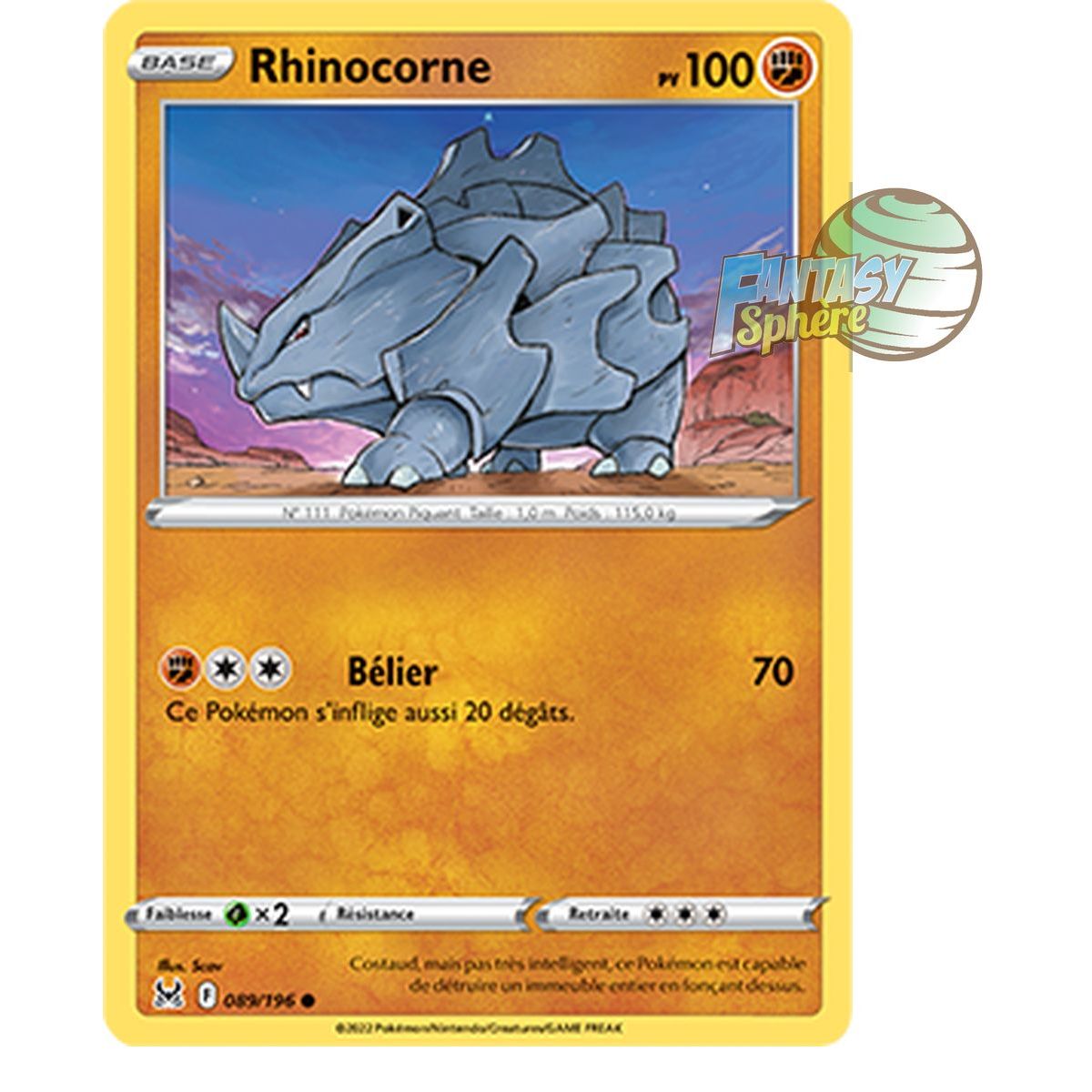 Item Rhinocorne - Commune 89/196 - Epee et Bouclier 11 Origine Perdue