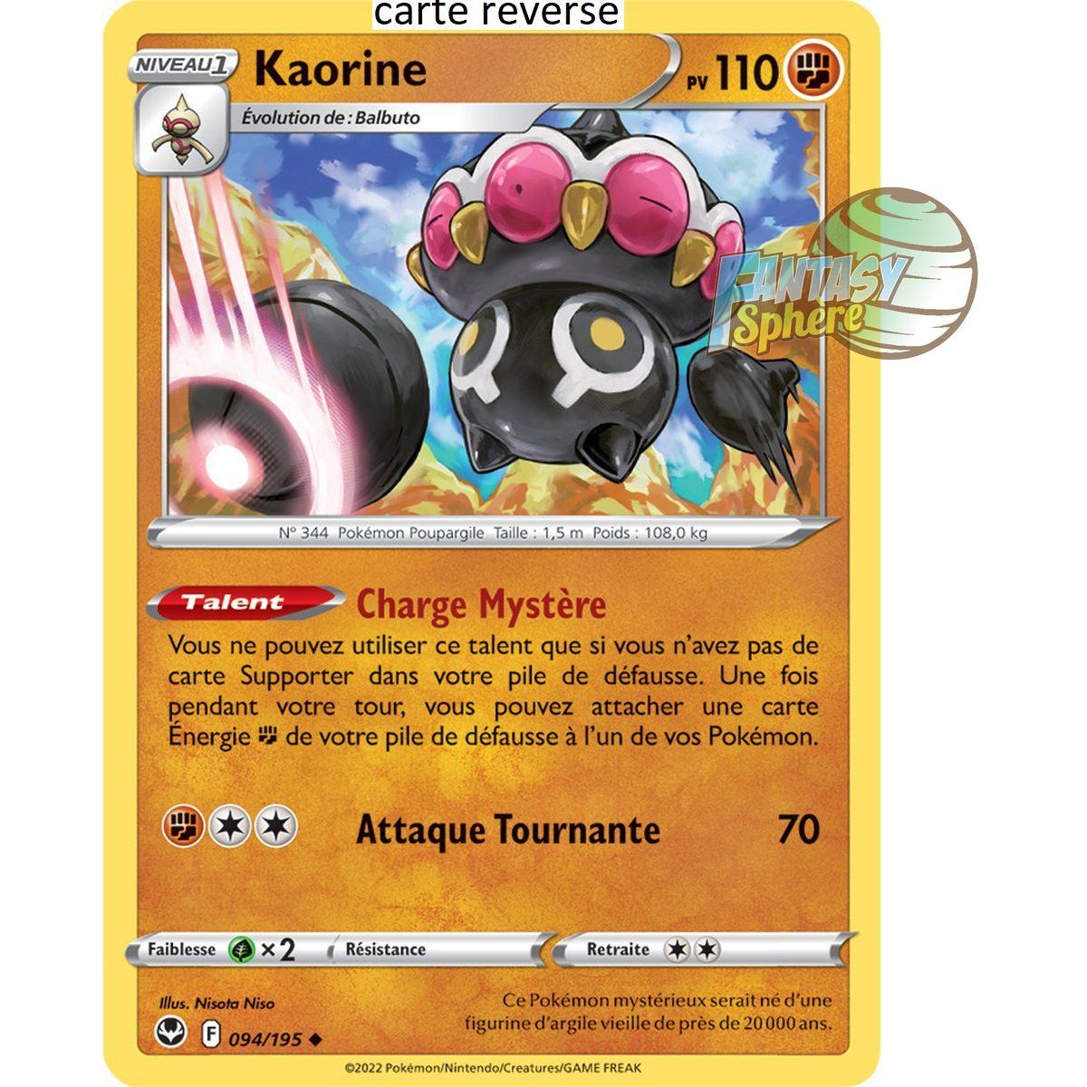 Kaorine - Reverse 94/195 - Epee et Bouclier 12 Tempete Argentée