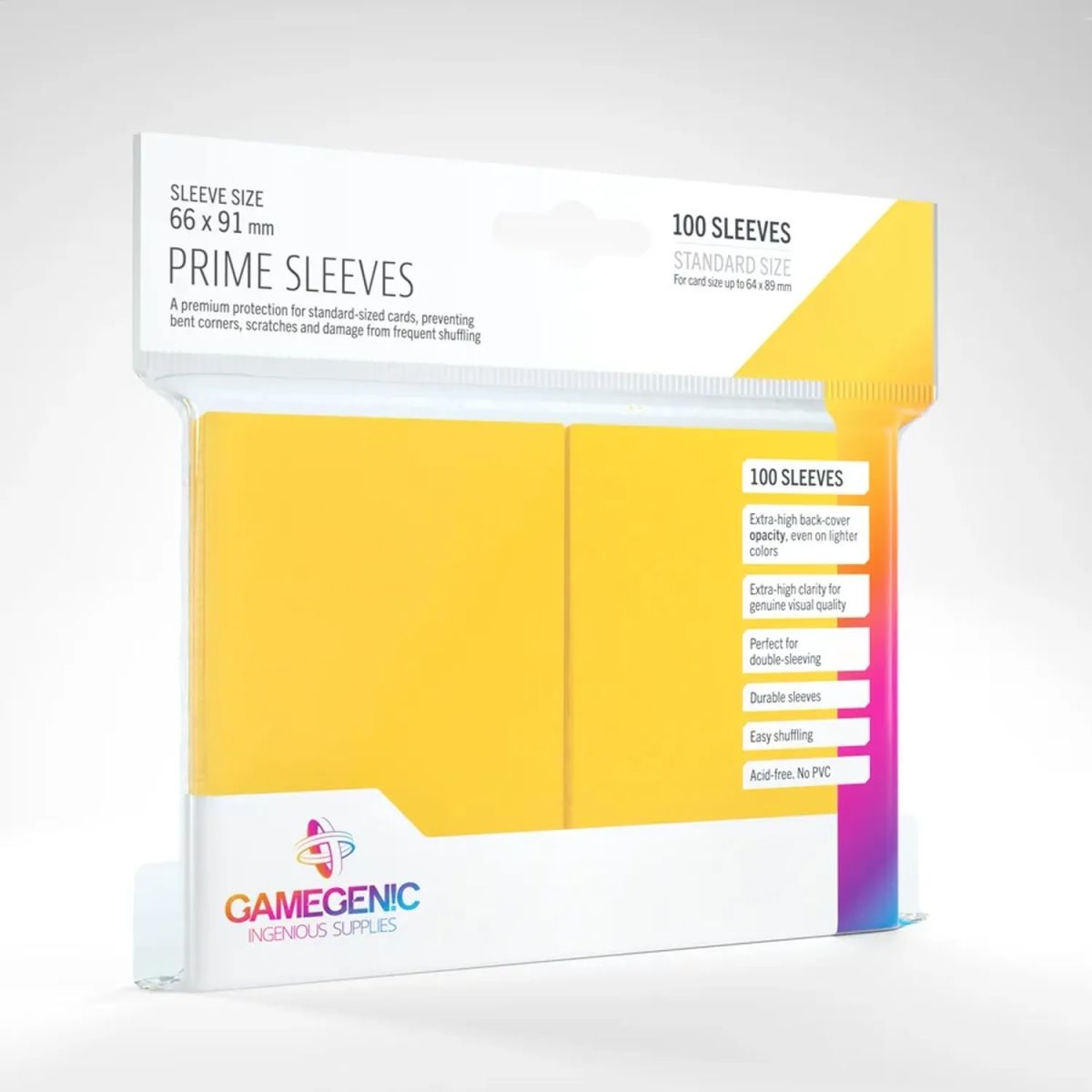 Gamegenic - 100 Prime Sleeves Jaune - 66x91 Standard (100)