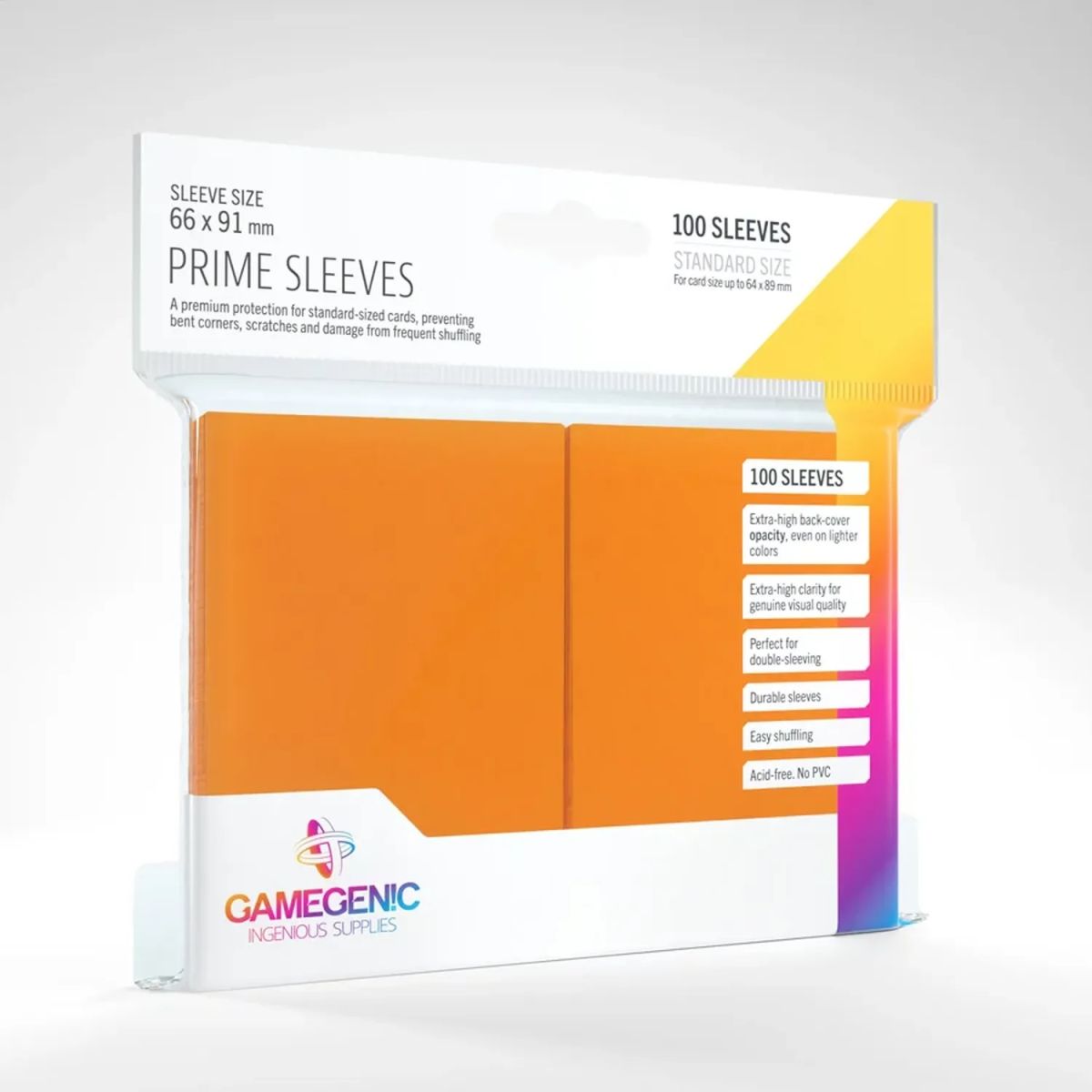 Gamegenic - 100 Prime Sleeves Orange - 66x91 Standard (100)