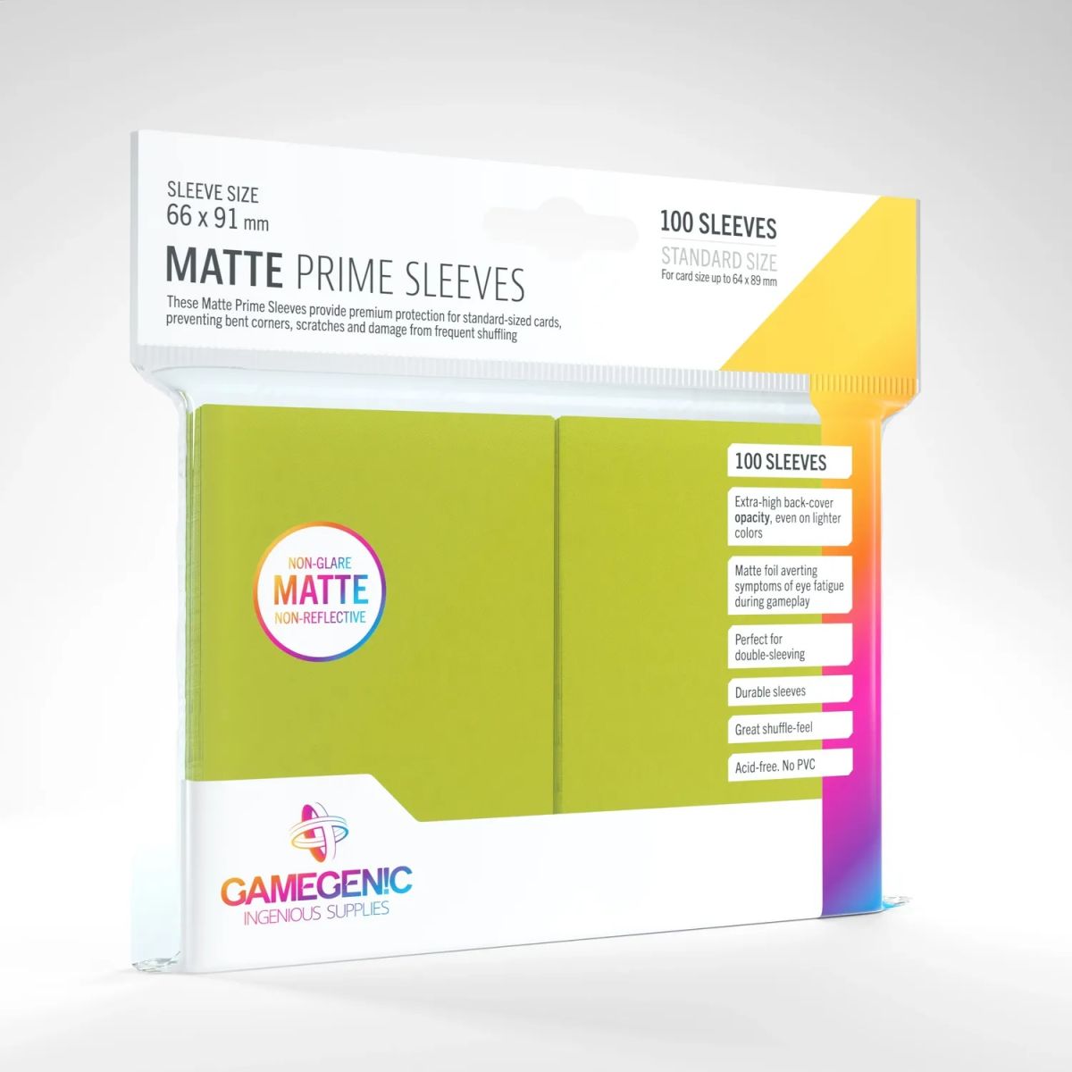 Item Gamegenic - Matte Prime Standard Sleeves - Lime Green - 66x91 (100)