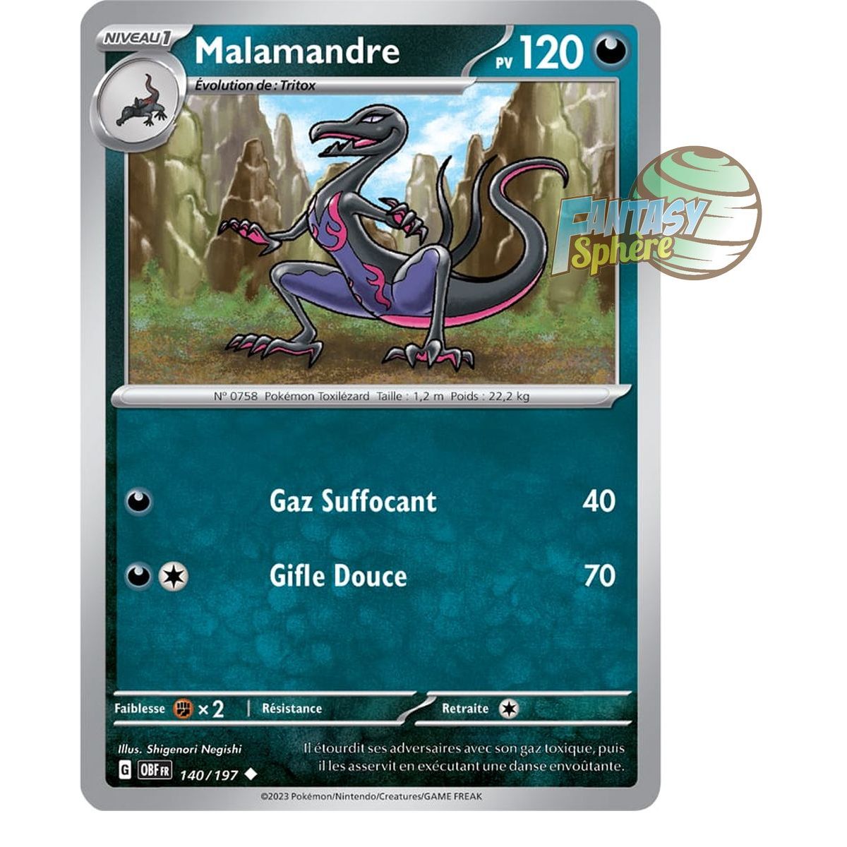 Malamandre - Peu Commune 140/197 - Ecarlate et Violet Flammes Obsidiennes
