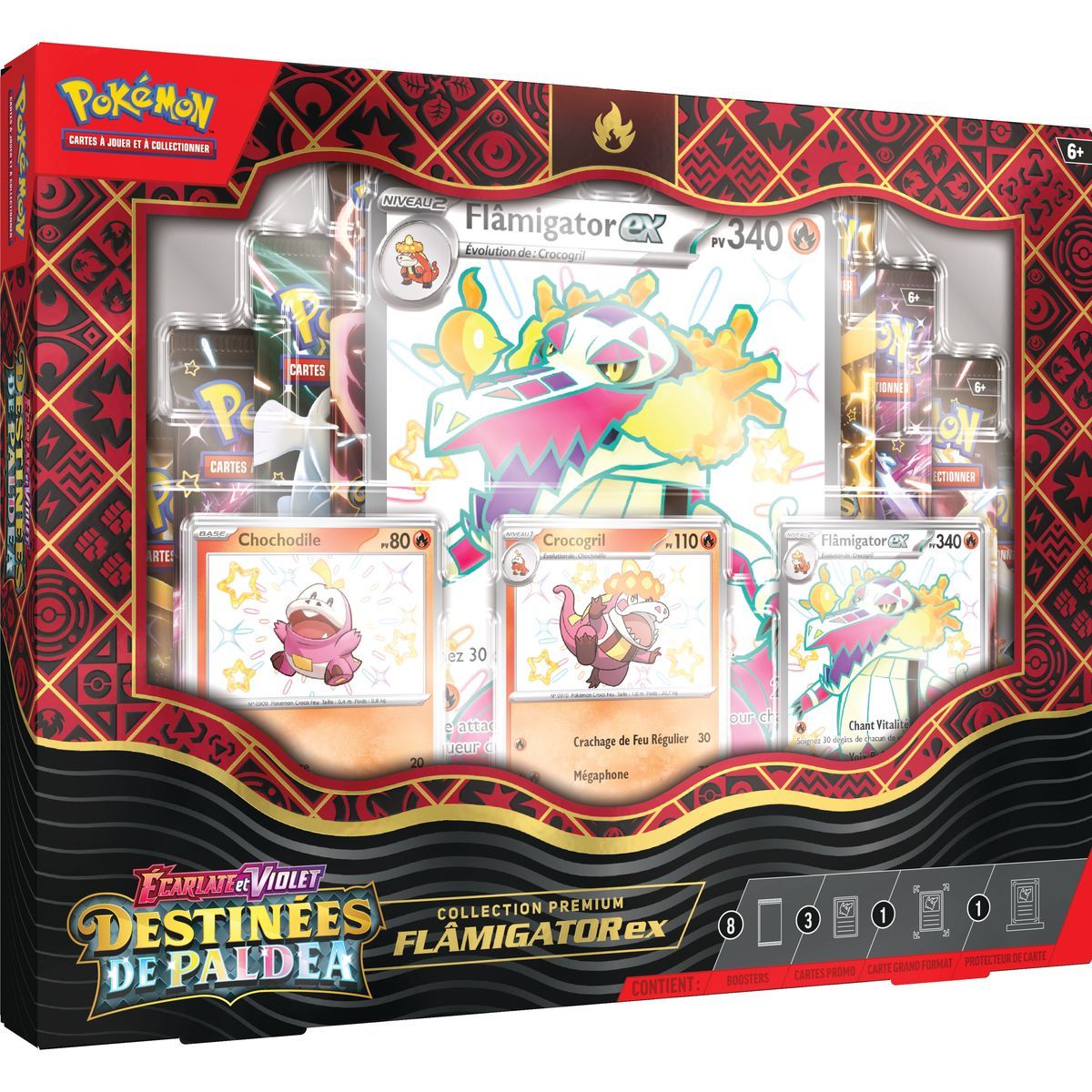 Pokémon - Coffret Collection Écarlate et Violet : Destinées de Paldea Flâmigator-EX -[SV04.5 - EV04.5] - FR