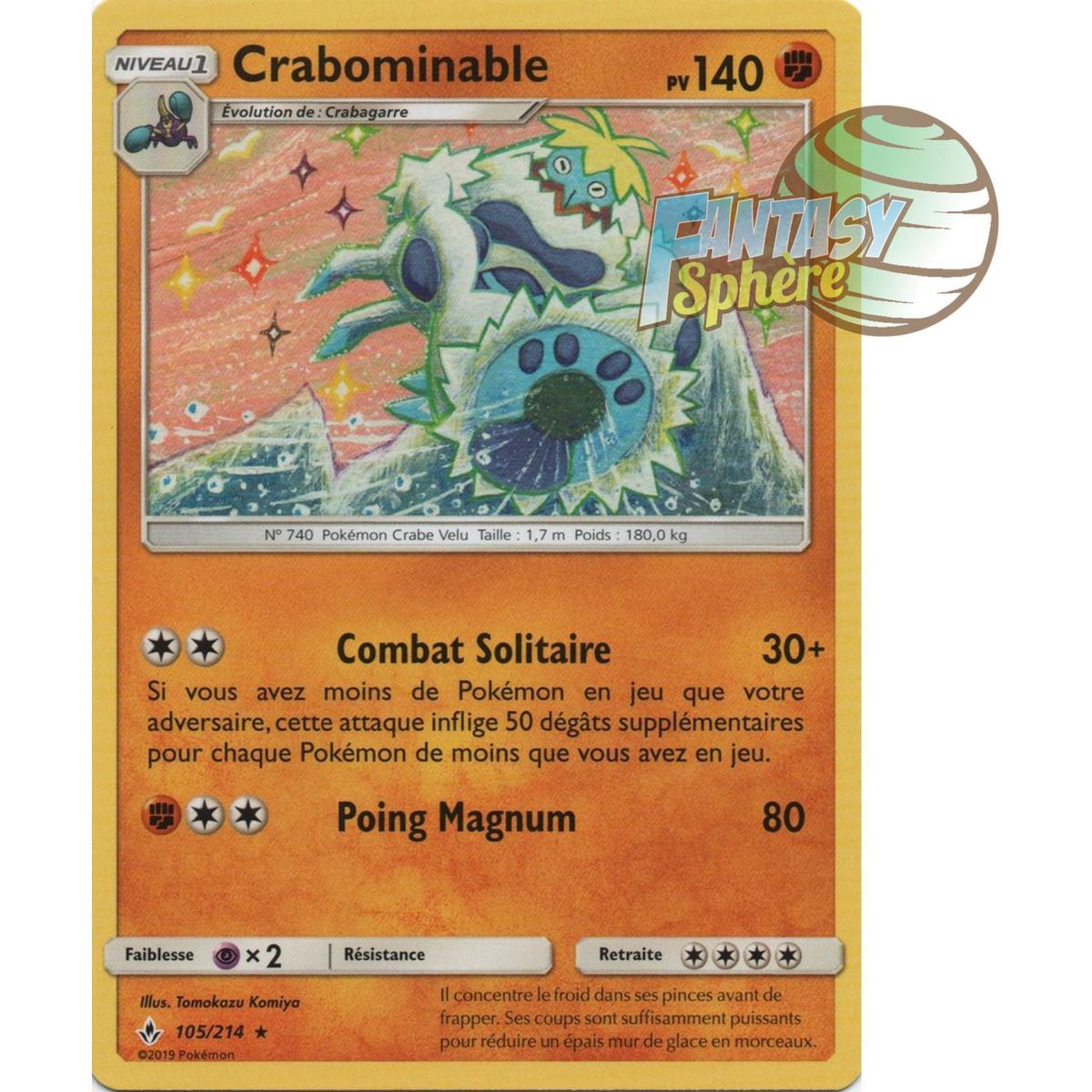 Item Crabominable - Rare 105/214 - Soleil et Lune 10 Alliance Infaillible
