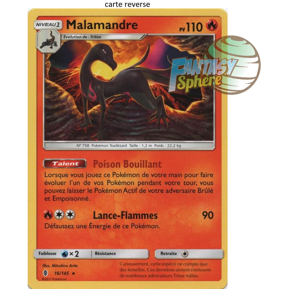 Malamandre - Reverse 16/145 - Soleil et Lune 2 Gardiens Ascendants