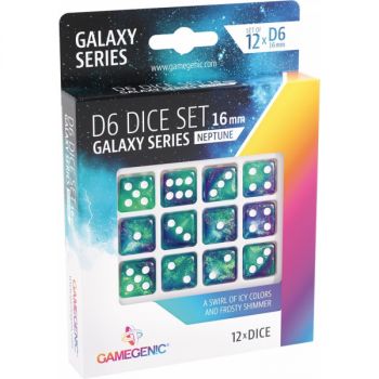 photo Gamegenic - Dice - Galaxy Series - Neptune - Set de 12 Dés de 6 - 16mm
